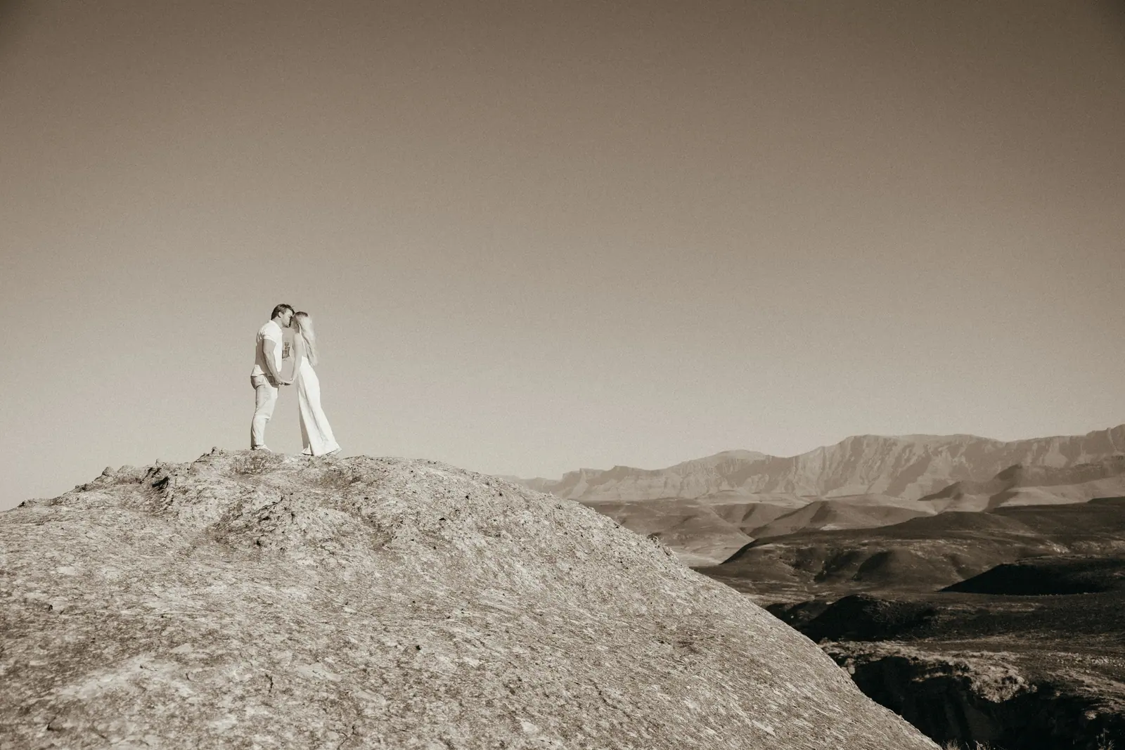 The two of them, small against a vast landscape