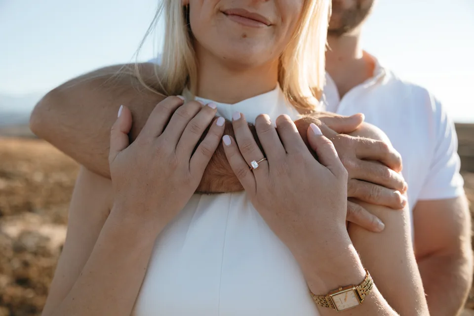 Hands and the engagement ring