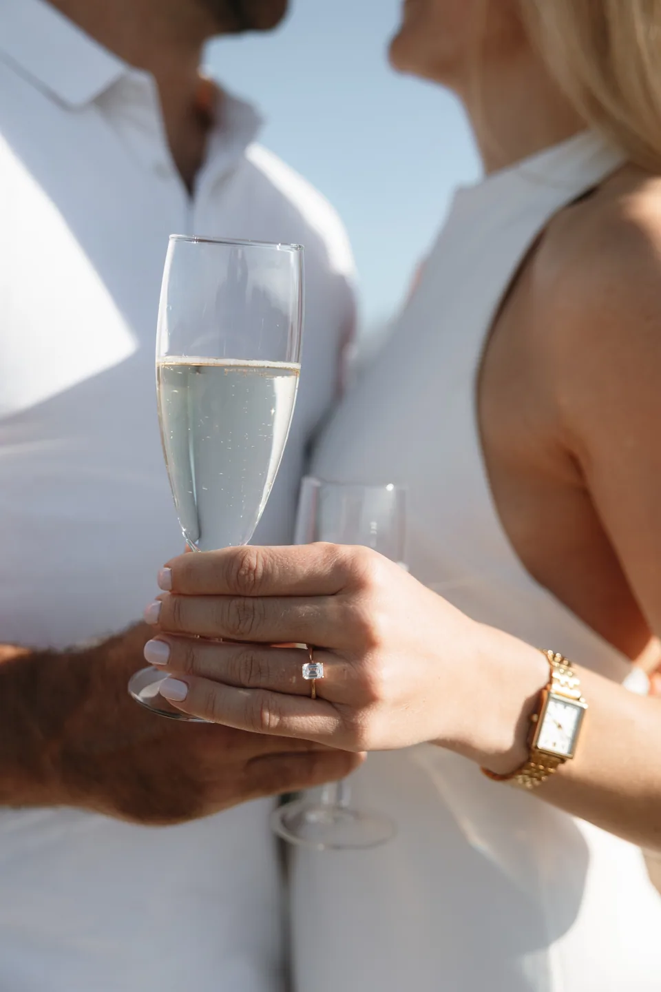 A champagne toast on the mountain